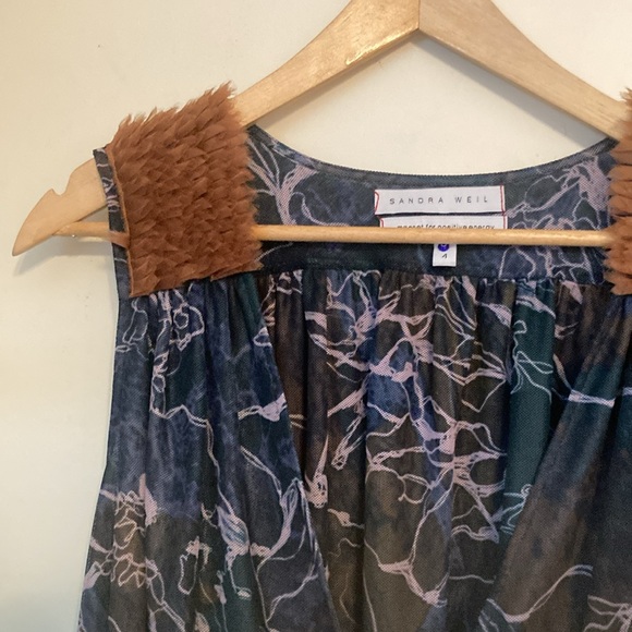 Waves Sleeveless Mesh Bodysuit | Sandra Weil| Sz 4 - Picture 5 of 15